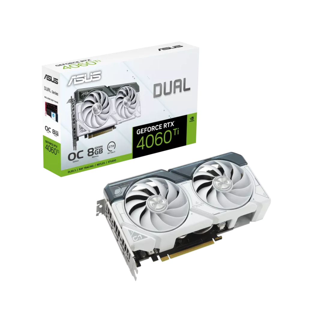 Placa De Video Geforce Rtx 4060 Ti  Asus Dual White Oc Edition 8gb Gddr6
