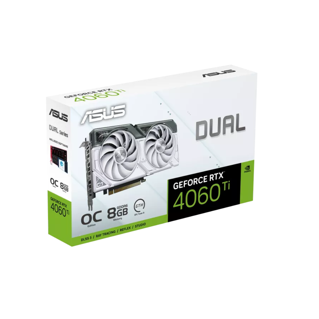 Placa De Video Geforce Rtx 4060 Ti  Asus Dual White Oc Edition 8gb Gddr6