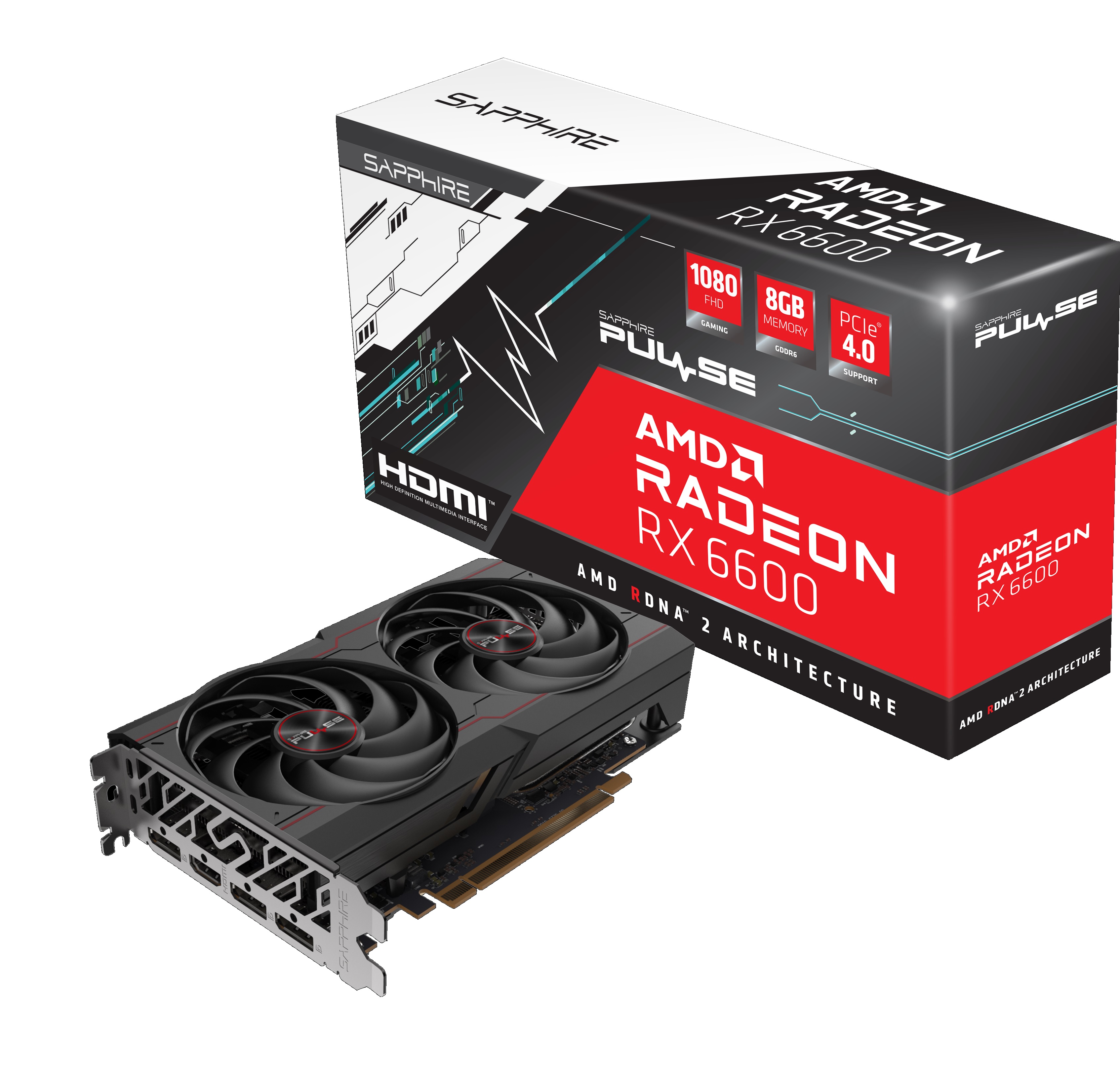 Placa De Video Sapphire Radeon Rx 6600 Pulse Gaming 8gb Lite Dual Fan