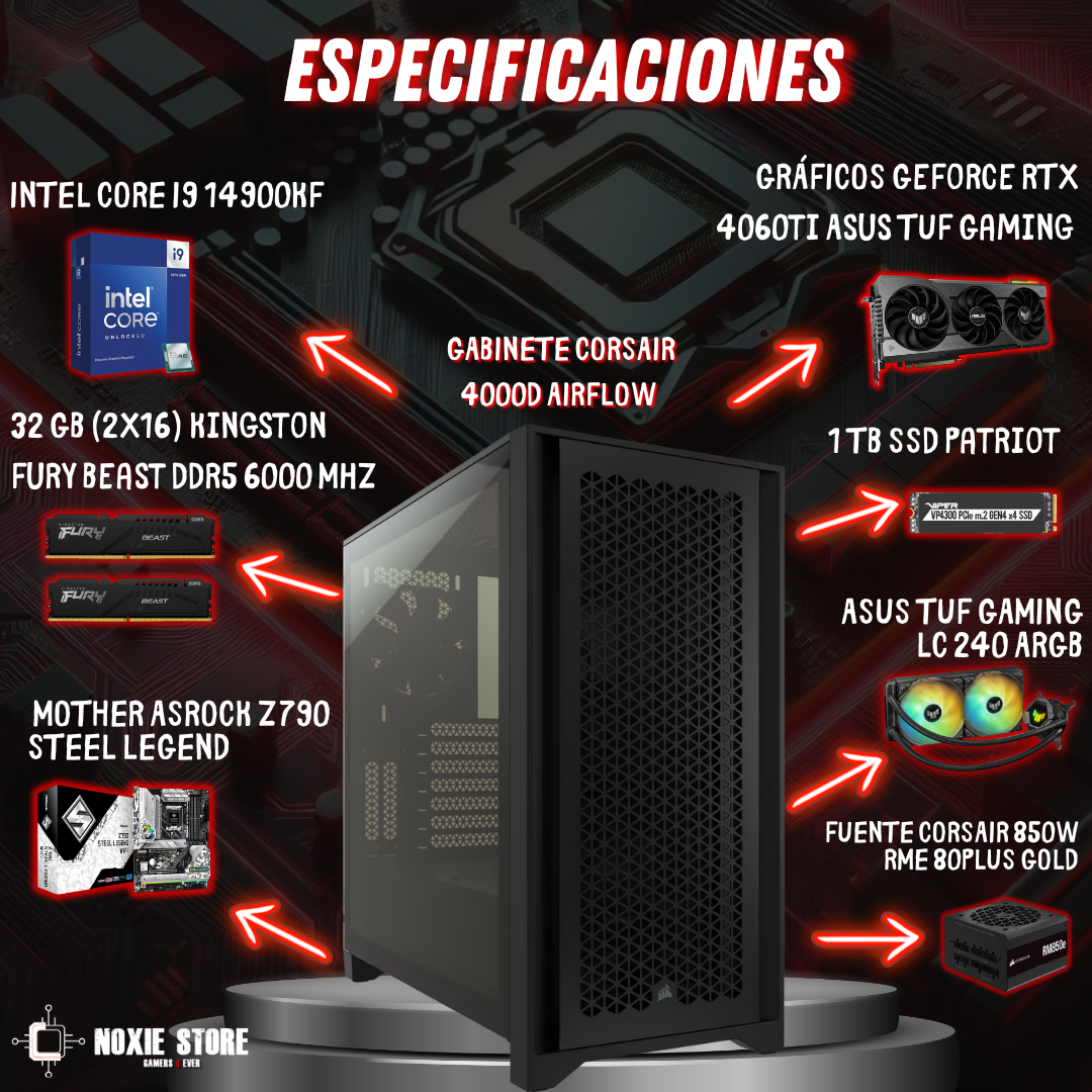 Pc Gamer Intel Core I9 14900kf | 32 Gb | 1 Tb Nvme | Rtx 4070 Ti