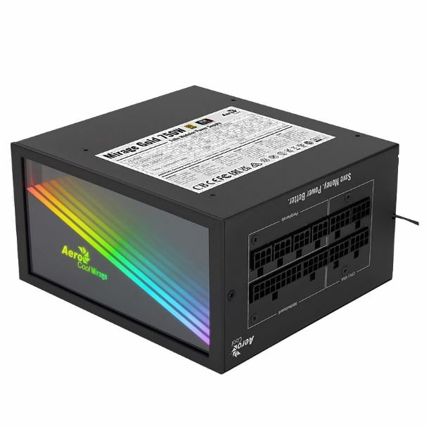 Fuente Aerocool Mirage Gold 850w (argb. Apfc. Full Range. Fully Modular)