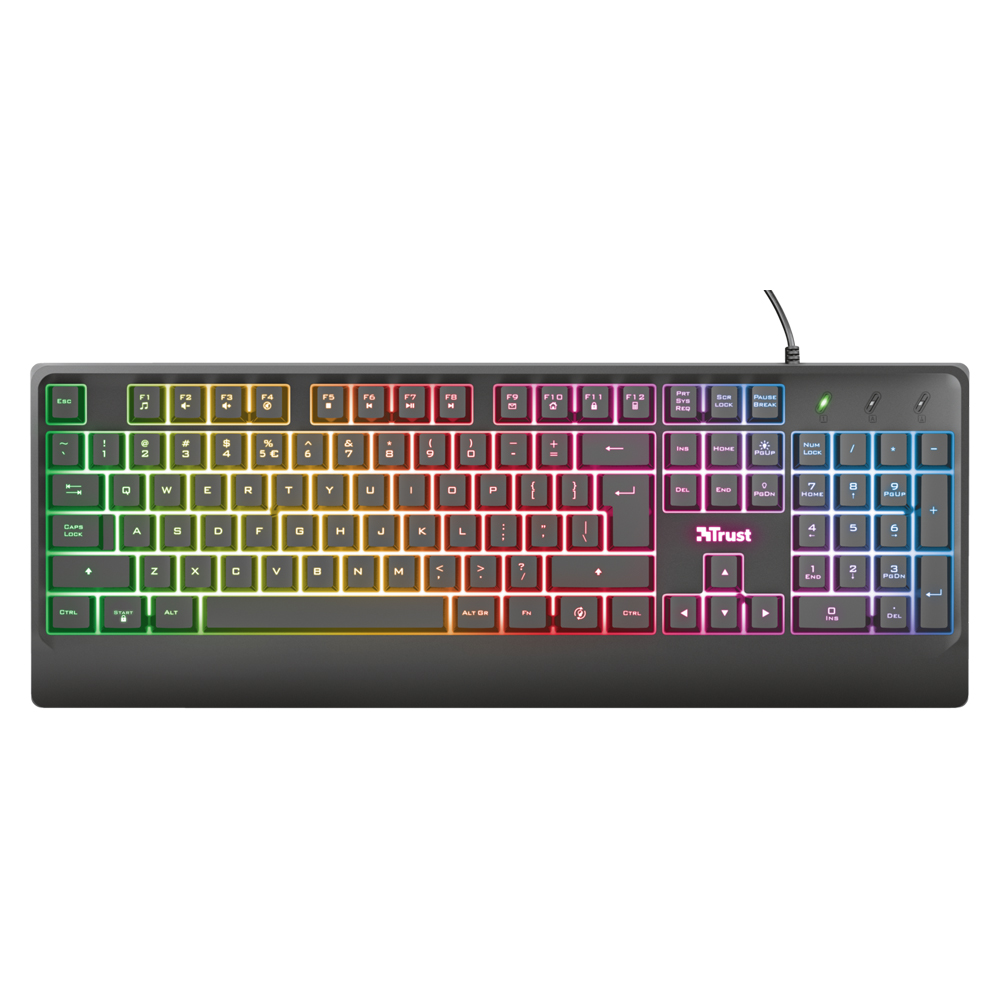 Kit 4en1 - Trust Gaming Ziva-bundle-aur+tecl+mou+pad-usb