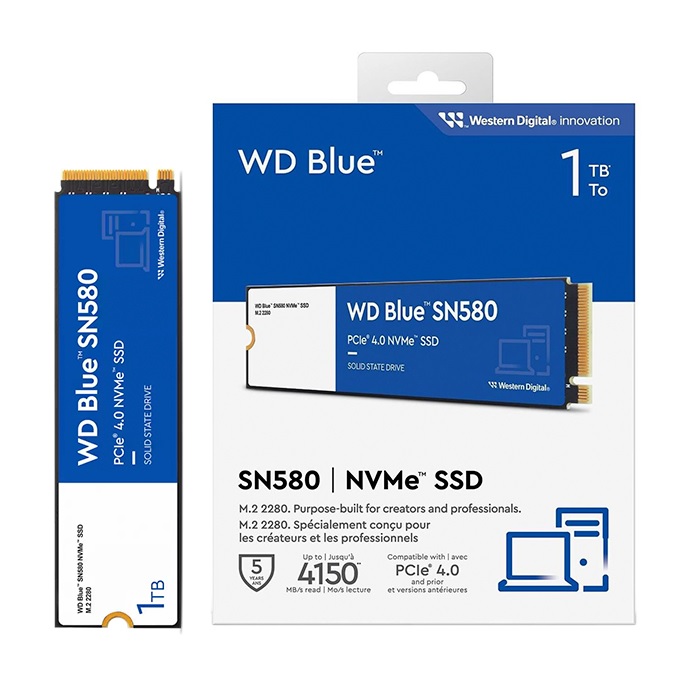 Disco Solido Ssd Wd 1tb Blue Sn580 M2 Nvme Pci 4.0