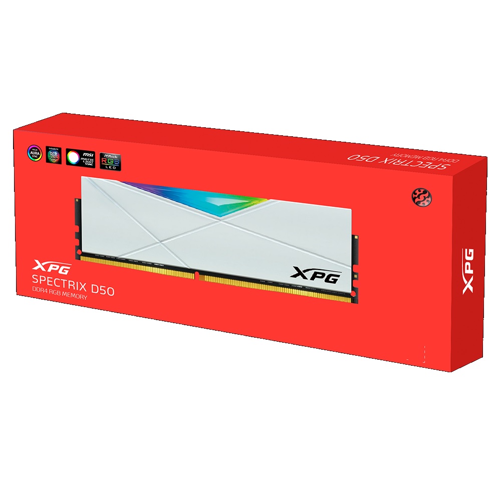 Memoria Adata Xpg Spectrix D50 White Ddr4 Rgb 16gb (1x16) 3600mhz