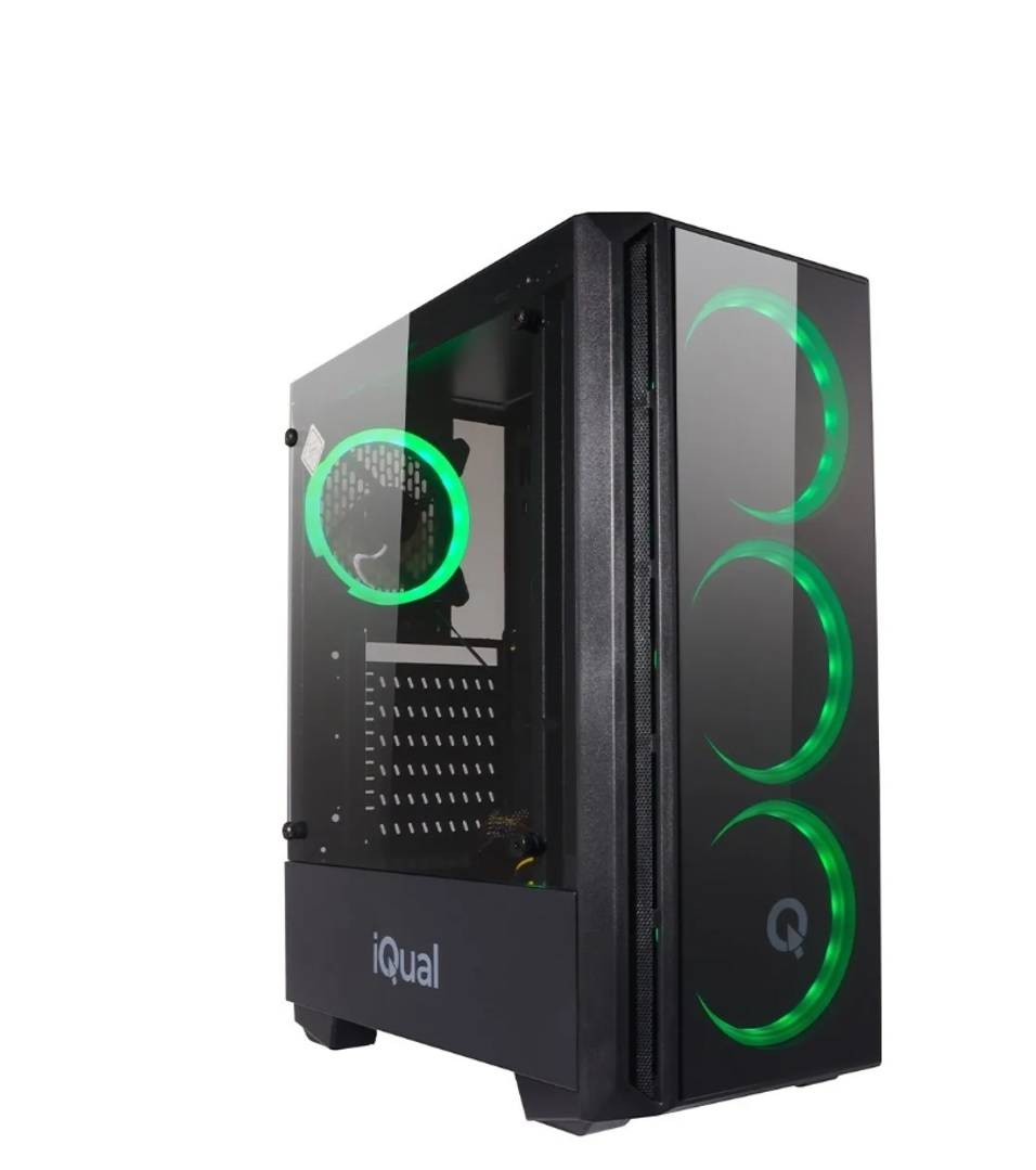 Gabinete Gamer Iqual Cm-2801 4 Coolers Led + Templado + Fuente 700w