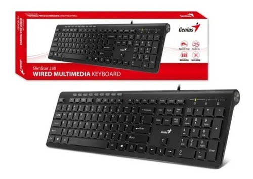 Teclado Genius Slimstar 230 Blk Usb Black