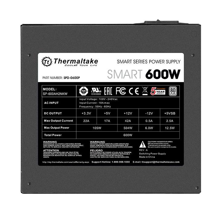 Fuente Thermaltake Smart 600w White 80 Plus