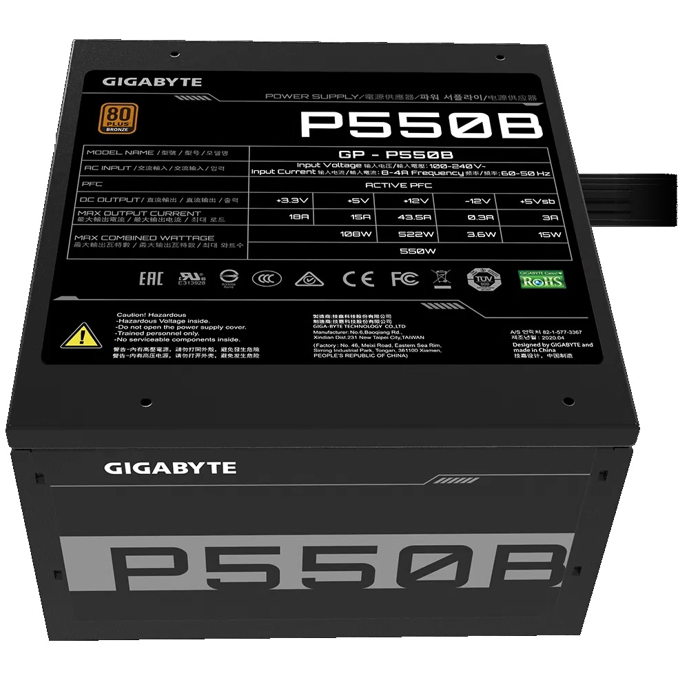 Fuente De Alimentacion Gigabyte P550b 550w 80 Plus Bronze
