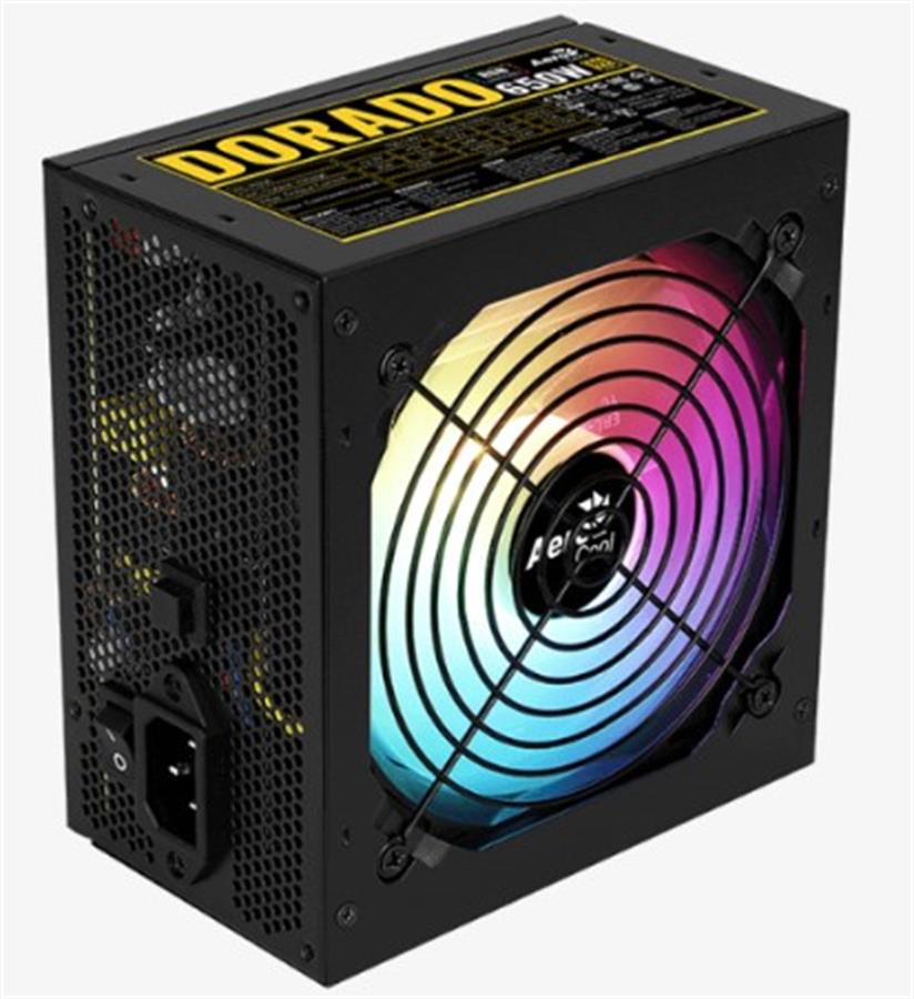 Fuente Aerocool Dorado 650w 80 Plus Gold (argb. Apfc. Full Range)