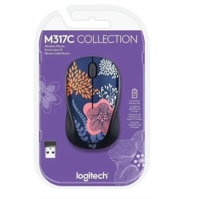 Mouse Logitech Inalambrico M317c - Forest Floral
