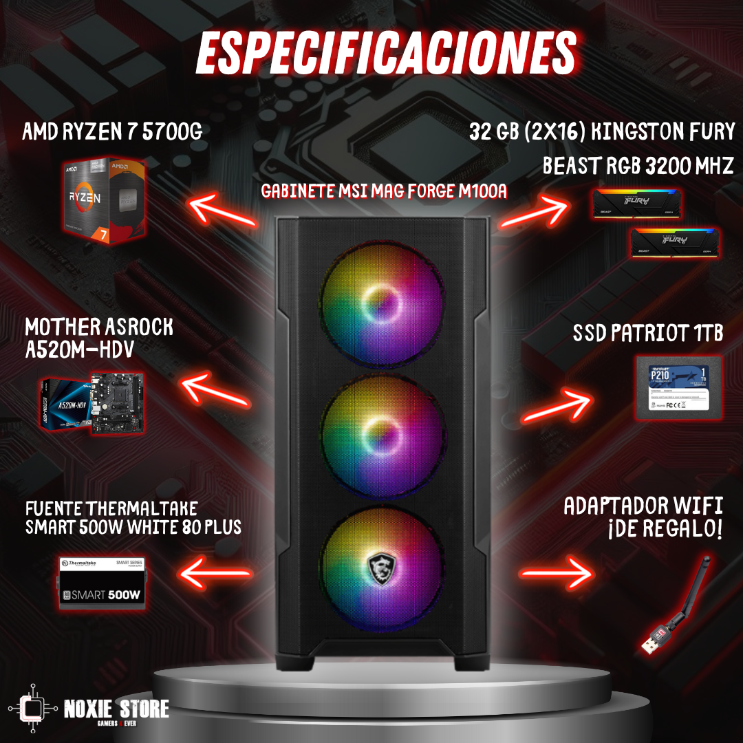 Pc Gamer Amd Ryzen 7 5700g | 32 Gb | 1 Tb Ssd | Wifi