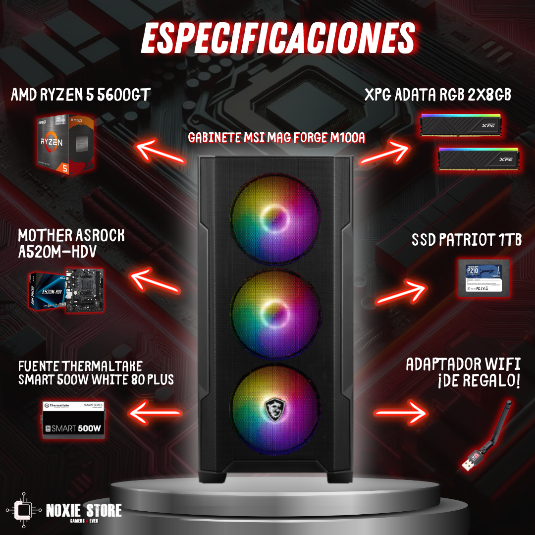 Pc Gamer Amd Ryzen 5 5600gt | 16 Gb | 1 Tb Ssd | Wifi