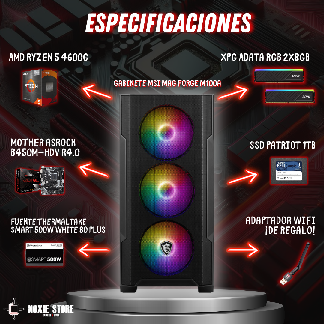 Pc Gamer Amd Ryzen 5 4600g | 16 Gb | 1tb Ssd | Wifi