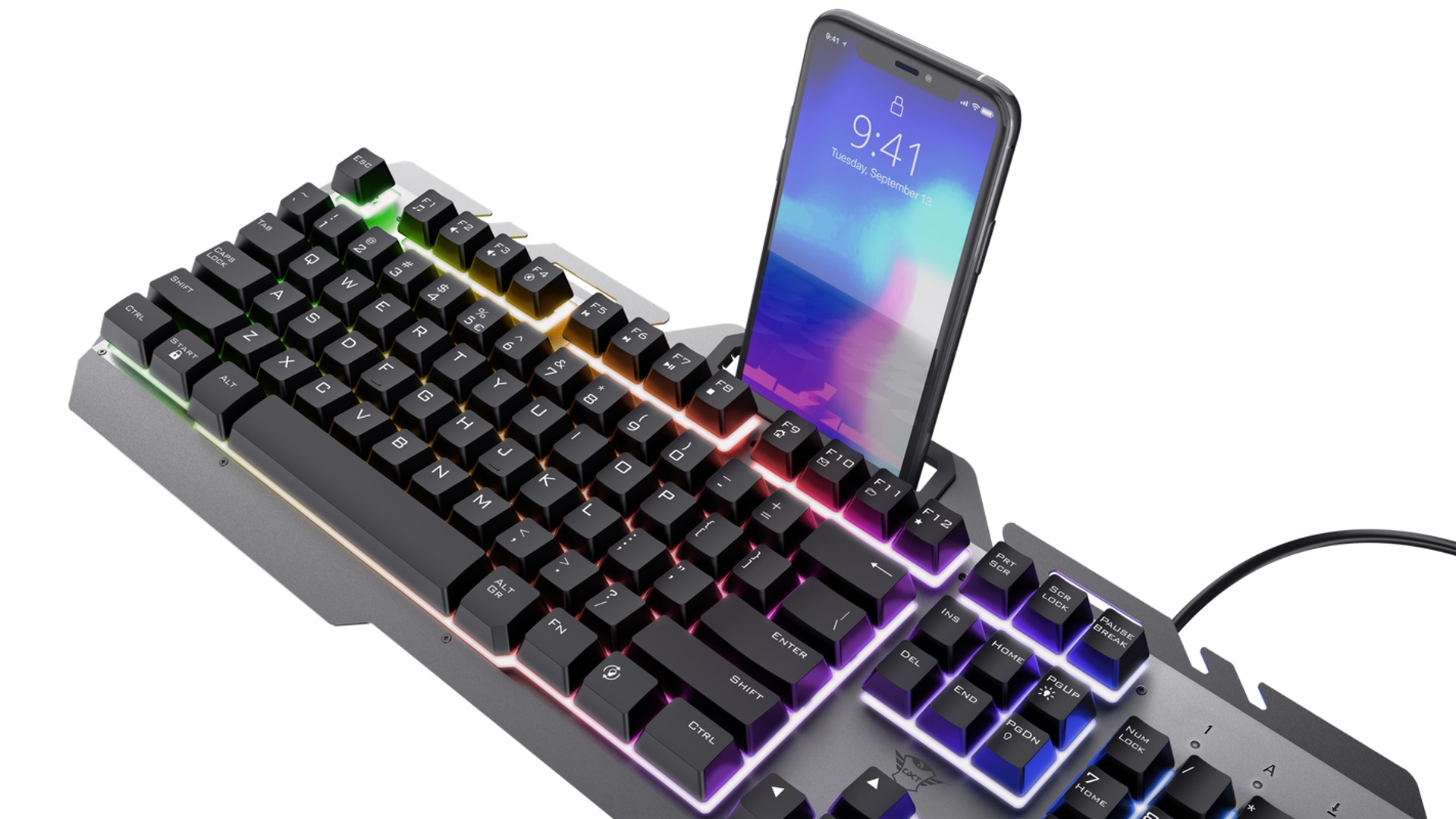 Teclado Trust Gaming Gxt-853 Esca Metal Rainbow Es
