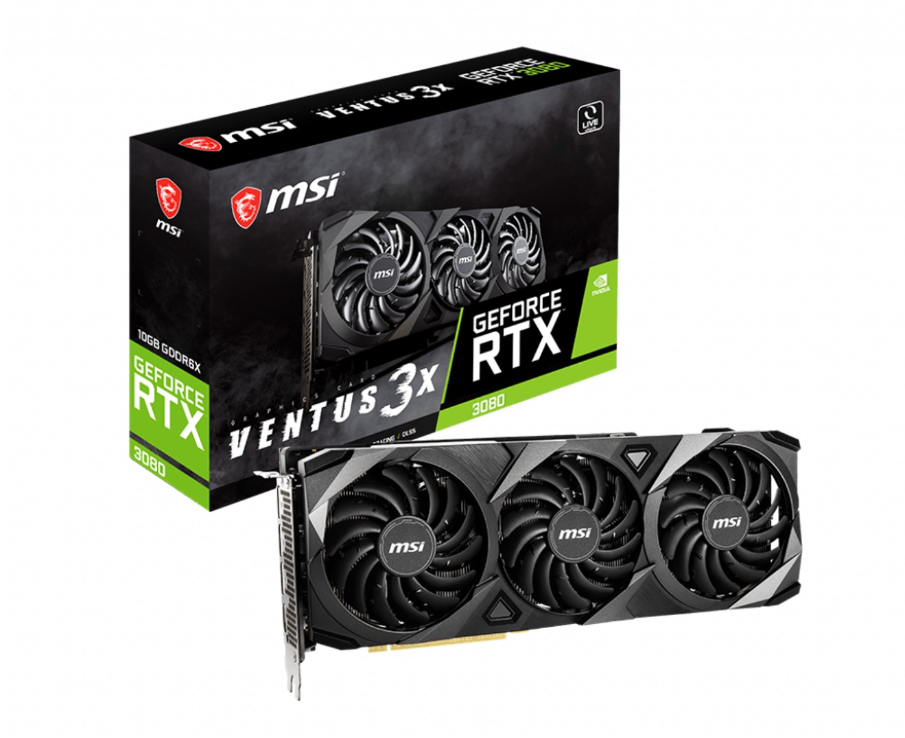 Placa De Video Msi Geforce Rtx 3080 Ventus 3x Plus 12g Lhr 