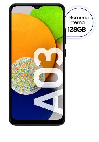 Celular Samsung A03. 48 Mp. 128 Gb. Negro
