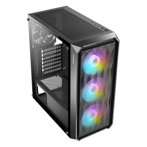Gabinete Antec Nx292 Argb Mesh Black 4x120mm Argb Fans Vidrio Templado