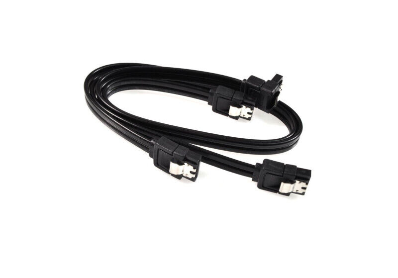 Cables Sata Datos 6 Gb-s Pack 2 Unidades Negro