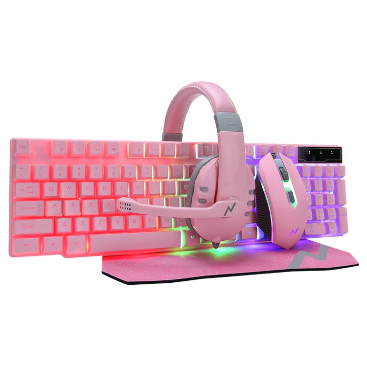 Kit Gamer 4 En 1 Rosa