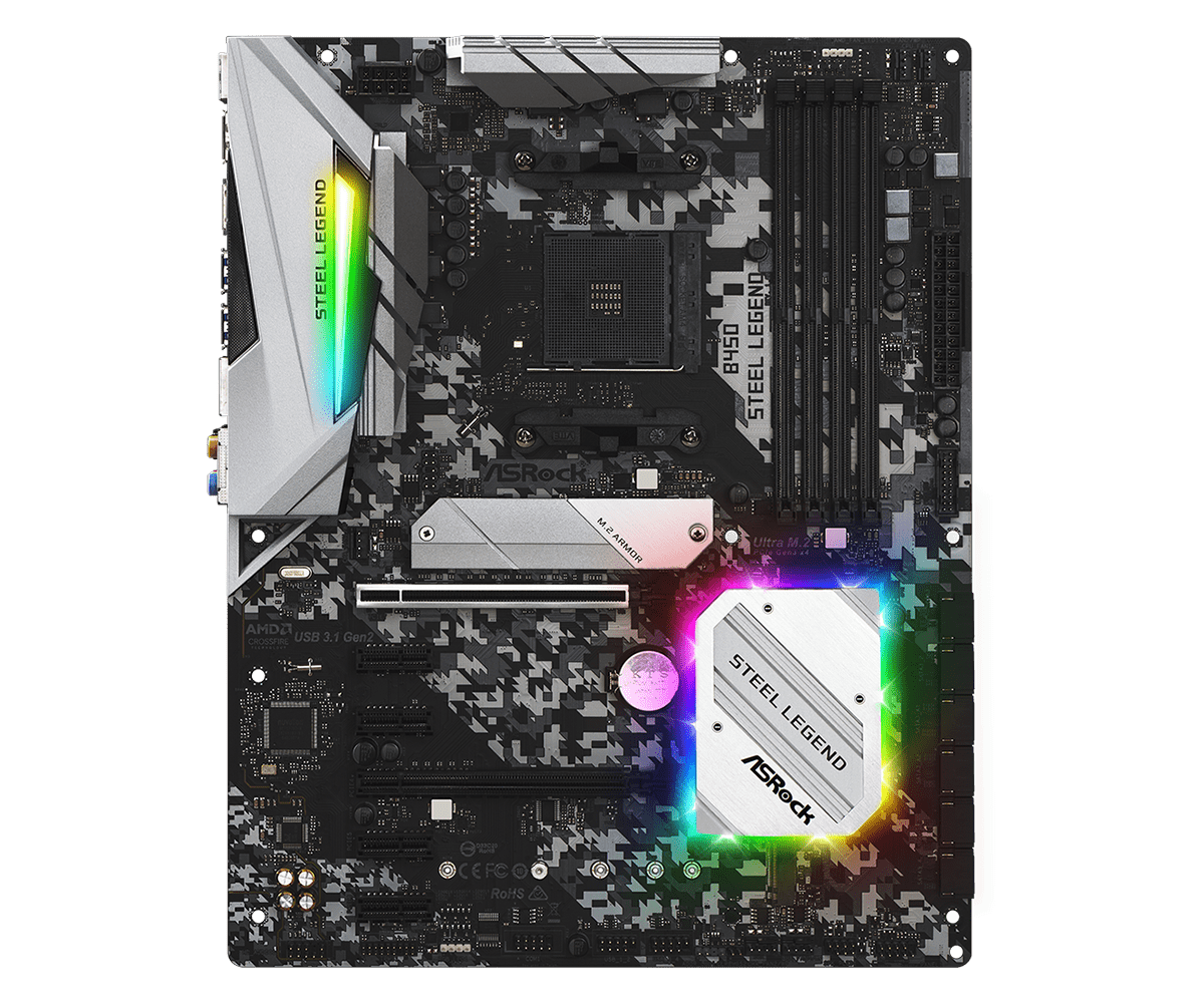 Mother Asrock B450 Steel Legend Am4 Ddr4 Refurbished