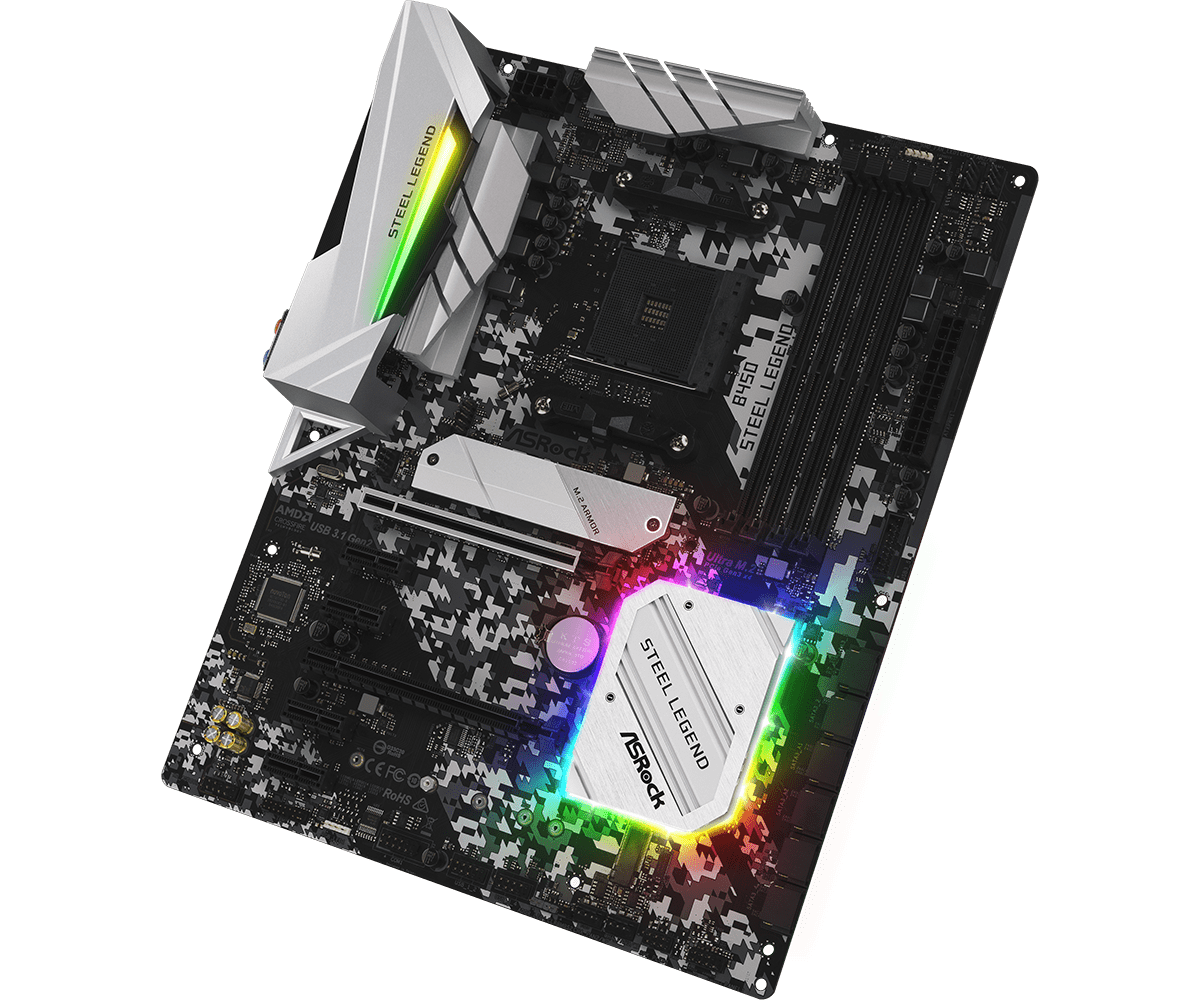 Mother Asrock B450 Steel Legend Am4 Ddr4 Refurbished