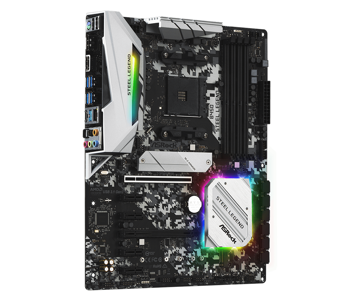 Mother Asrock B450 Steel Legend Am4 Ddr4 Refurbished