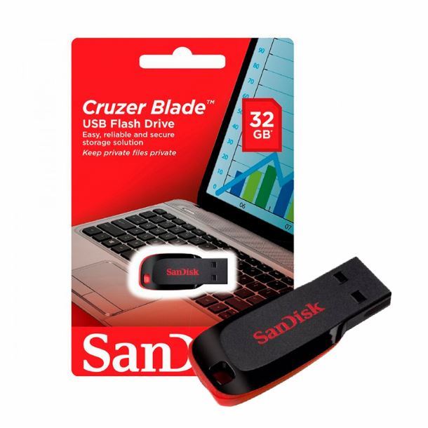 Pen Drive Sandisk 32gb Cruzer Blade