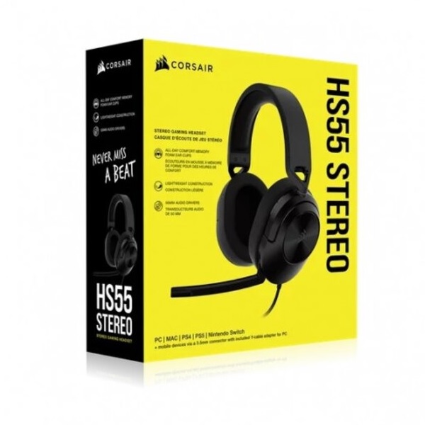 Auricular Corsair Hs55 Gaming Stereo Carbon