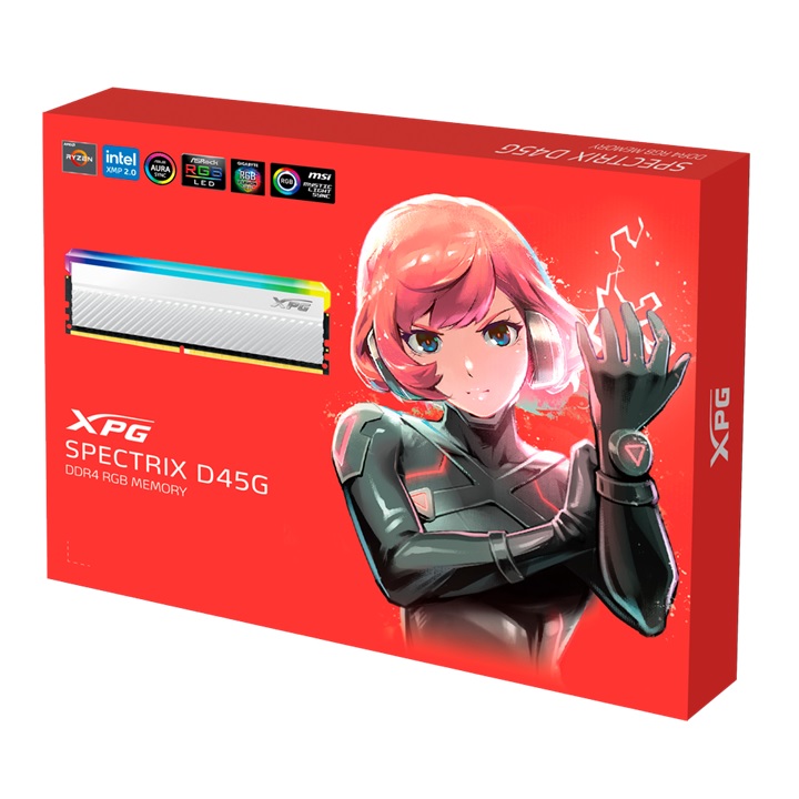 Memoria Xpg Ddr4 16gb (1x16) Spectrix D45g White Rgb 3200mhz