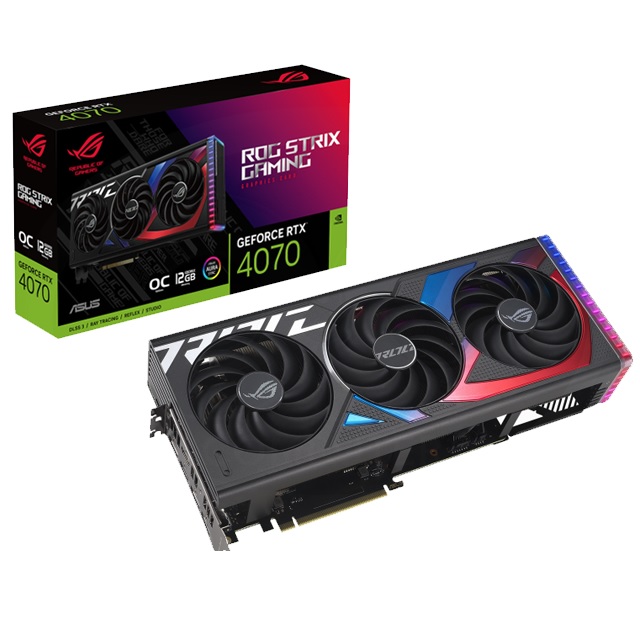 Placa De Video Geforce Rtx 4070 Asus Rog Strix 12gb Oc Edition