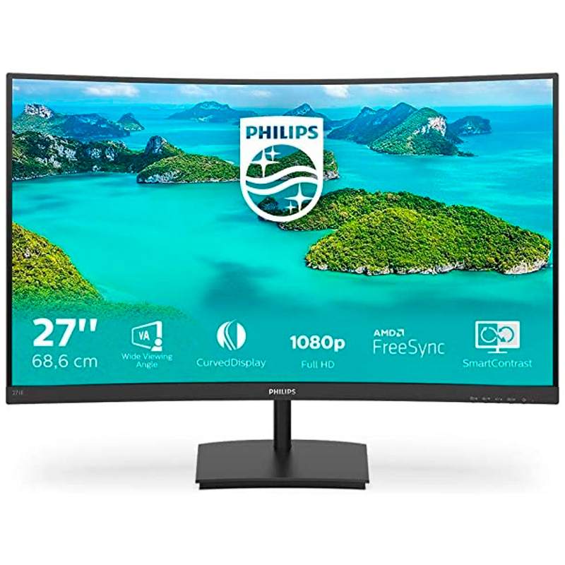 Monitor 27 Philips Vga Hdmi Fuente Externa 2.00 75hz Curvo Va