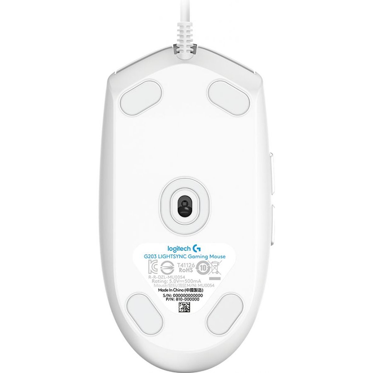 Mouse Logitech G203 Rgb Lightsync Gaming Blanco