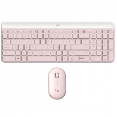 TECLADO+MOUSE LOGITECH WIRELESS MK470 SLIM ROSE