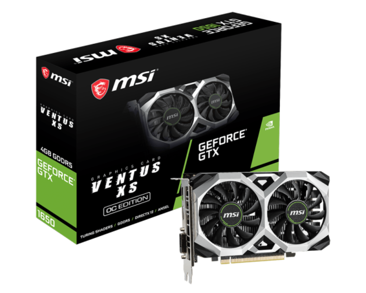 Placa De Video Nvidia Msi GeForce GTX 1650 4G Ventus XS OC DDR6 GTX 1650 4G Ventus XS
