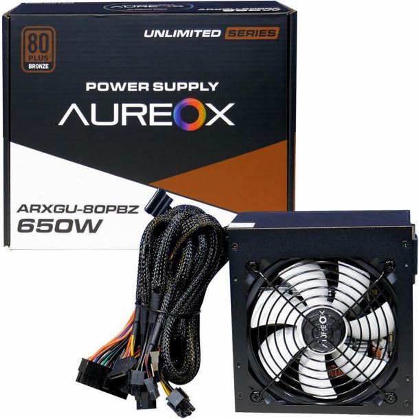 Fuente PC Certificada AUREOX POWER SUPPLY 650W ARXGU-80  80 PLUS BRONCE