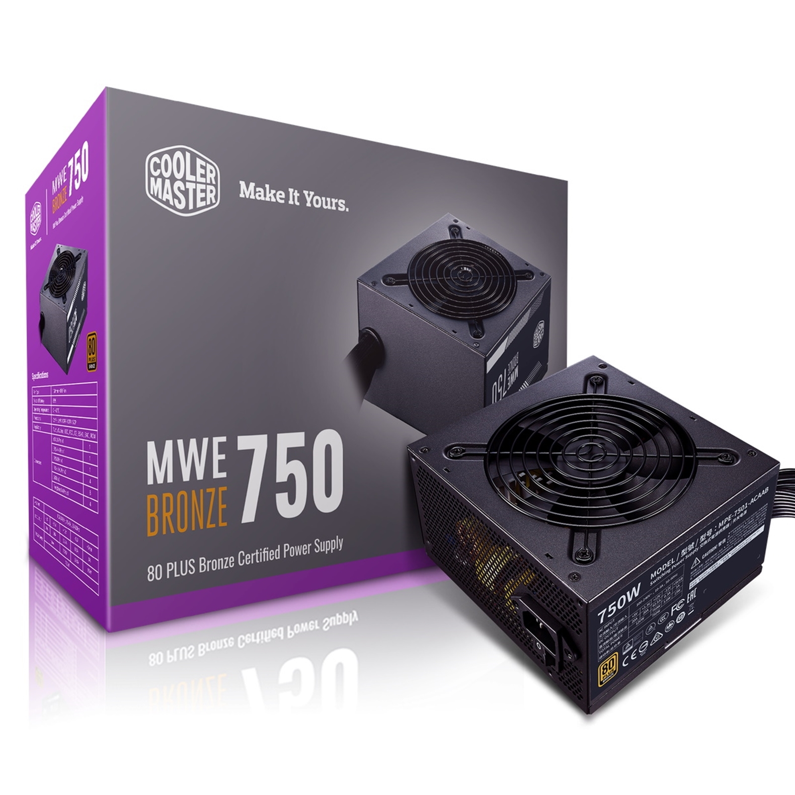 Fuente PC Certificada Cooler Master 750W V2 80 PLUS BRONZE 750W V2  MWE
