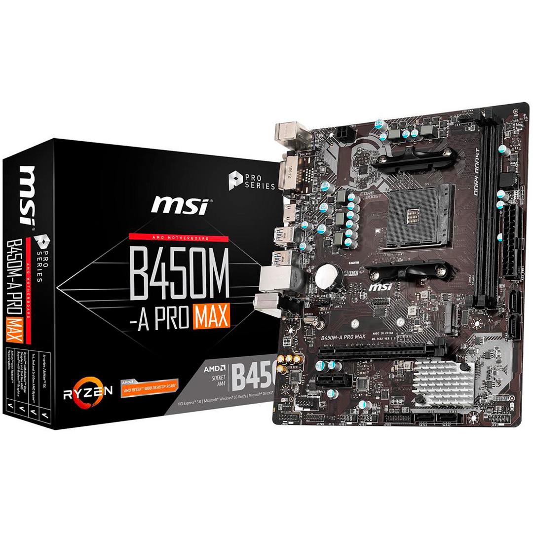 Motherboard Amd MSI B450M A PRO MAX AM4 B450/AM4/5000/PCI-E3.0
