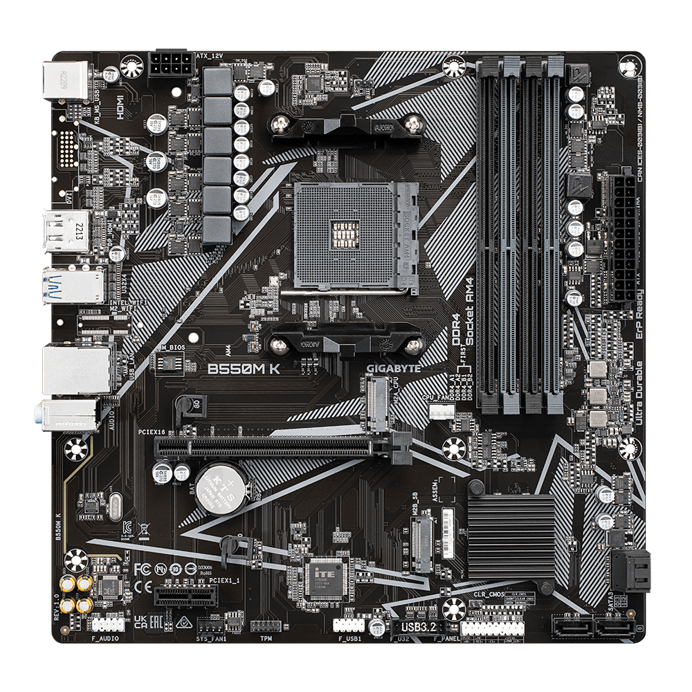 Motherboard Amd GIGABYTE B550M K B550M K SOCKET AM4
