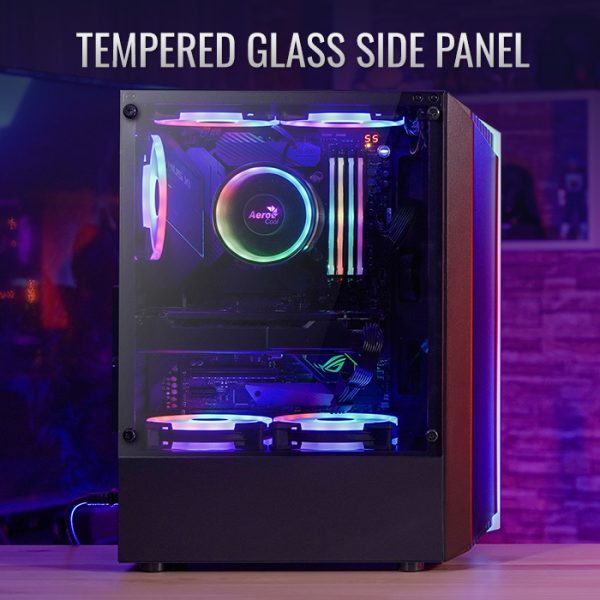 Gabinete Gamer AEROCOOL  BIONIC  NEGRO -G-BK-V2