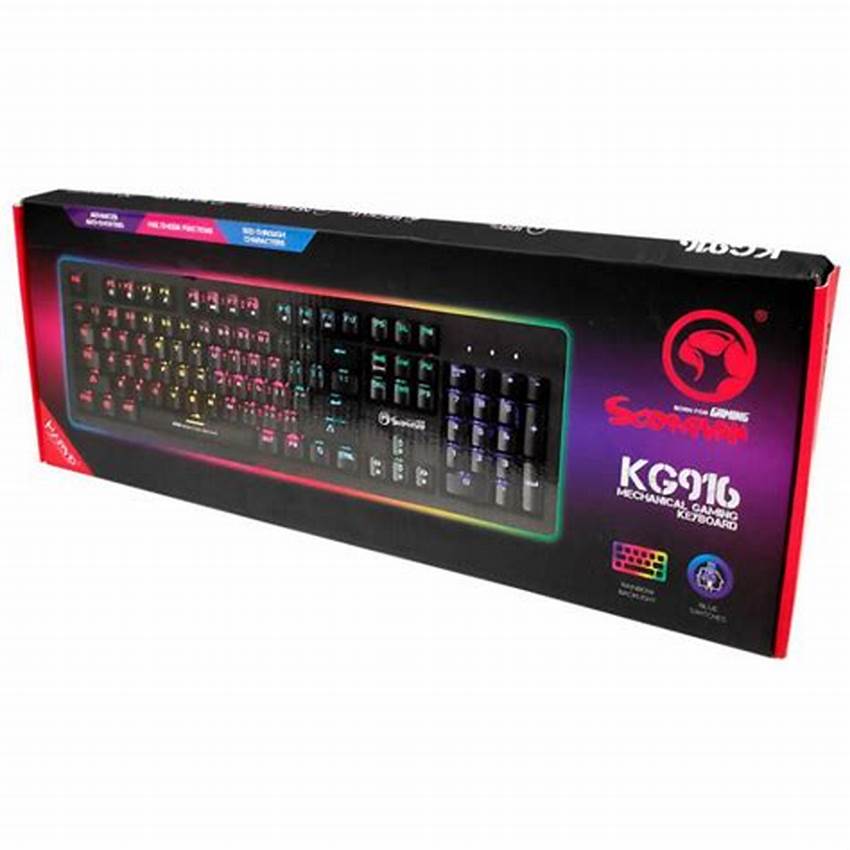 Perifericos Teclado Gamer MARVO  MECANICO FULL KG916 BLUE RAIMBOW