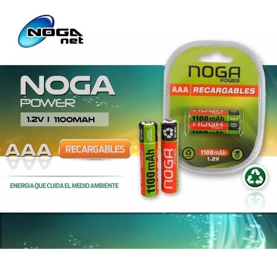 Pilas Recargables Noga  1100mAh AAA Recargable 1.2V