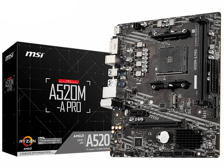 Motherboard Amd MSI A520M-A-PRO AM4 PCI-E3.0 5000R Bulk
