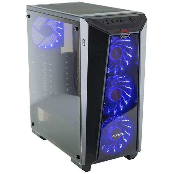 Gabinete Gamer AUREOX NEREID ARX 320G 4 COOLERS LED AZUL