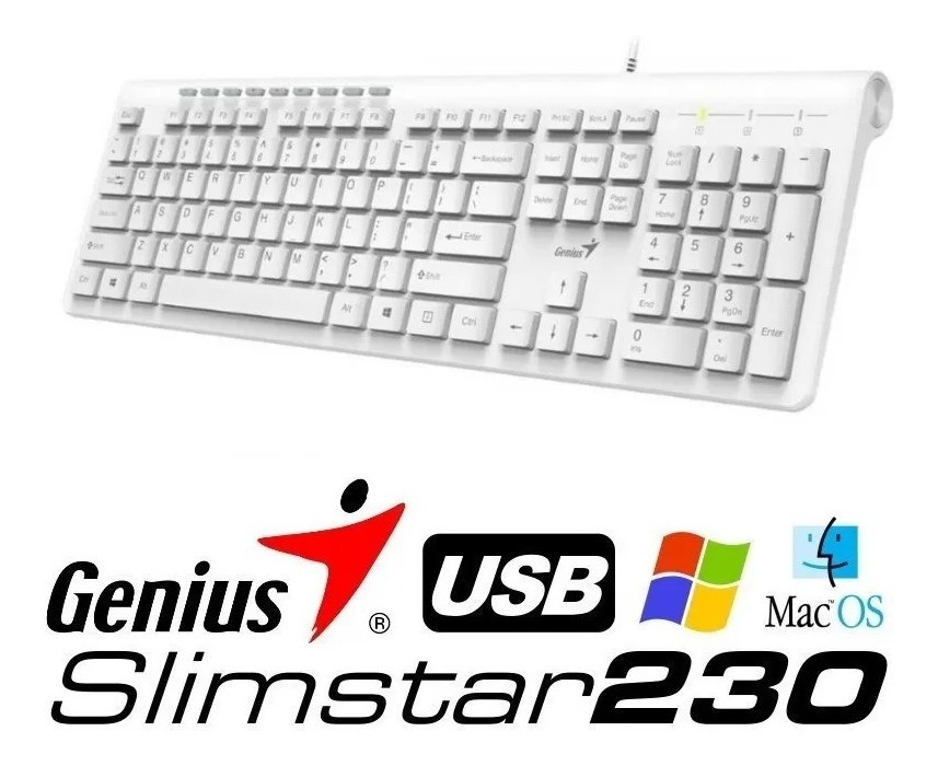 Perifericos Teclado Usb GENIUS SLIMSTAR 230 USB BLANCO USB