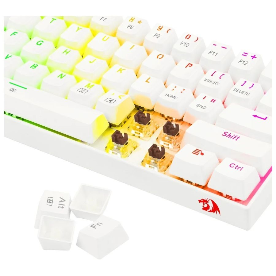 Perifericos Teclado Gamer REDRAGON DRAGON BORN WHITE 60% S,BROWN K630W-RGB-SP BROWN/60%SPA