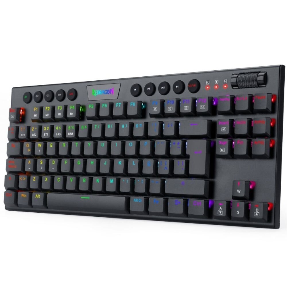 Perifericos Teclado Gamer REDRAGON HORUS TKL MECH BLACK RED SWICHT SPAN K621RGBSPRD/2.4/WIRED/BT