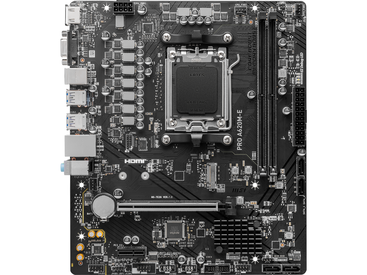 Motherboard Amd MSI PRO A620M-E AM5  DDR5