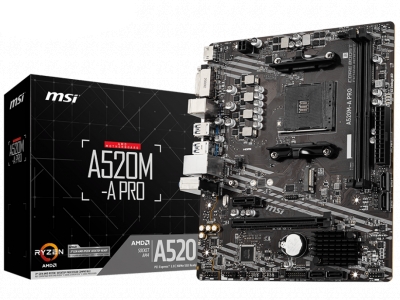 Motherboard Amd MSI A520M-A-PRO AM4 PCI-E3.0 5000R Bulk