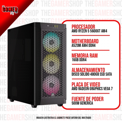 PC GAMER  RYZEN 5 5600GT - 16GB - 512GB M.2  N230 + WINDOWS11