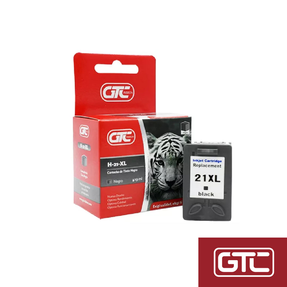 Cartucho De Tinta Alternativa Gtc Para Hp 21 Xl Negro